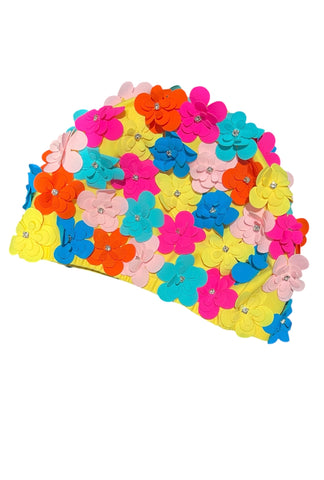 JS swimming cap - white flowers